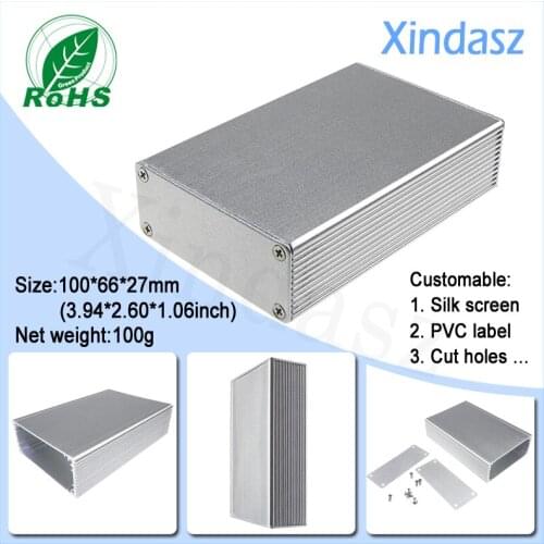 10pcs/Lot)100*66*27mm(L*W*H)2014 New Aluminum Enclosure, Aluminum extrusion enclosure electronics