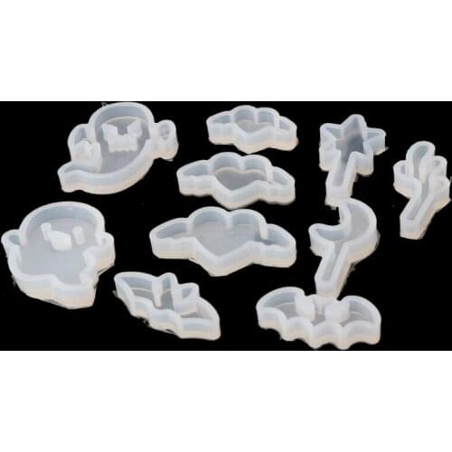 10Pcs Star Moon Ghost Elf Love Pendant Jewelry Silicone Mold Resin Craft Tool