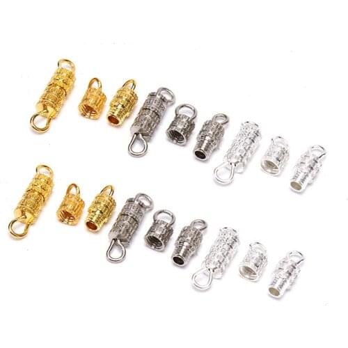 20pcs/set Screw Clasps For Bracelets Connectors For Cylinder Fasteners Buckle Closed Diy Jewelry Accessories 3 Colors
