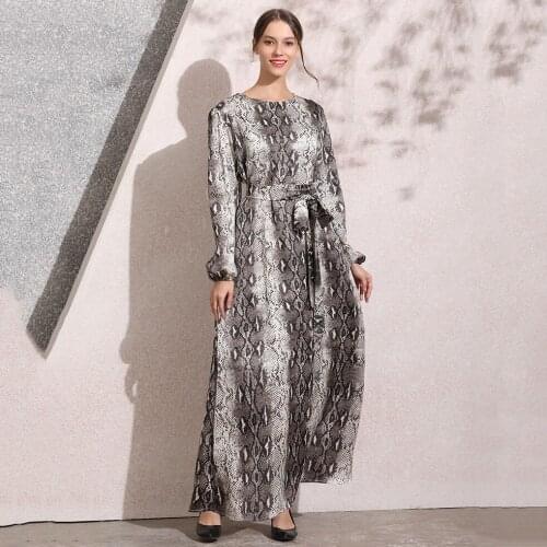 2019 Muslim Fashion Jubah Snake Long Maxi Dress Abaya Baju Raya Moslem Vestidos Dresses