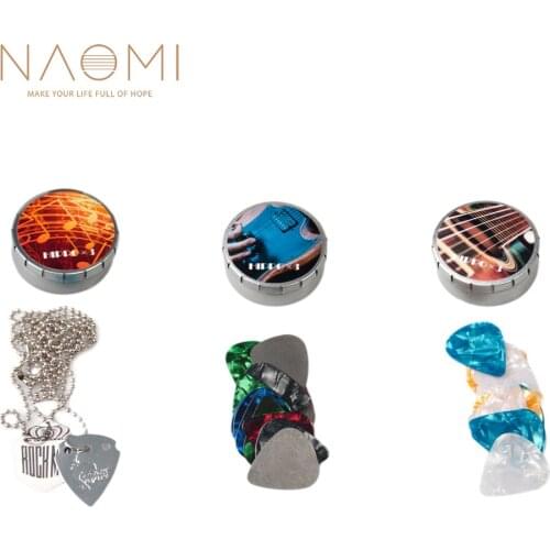 NAOMI 3 Sets of Guitar Picks Including Guitar Pick Necklace Celluloid Picks Stainless Guitar Picks New