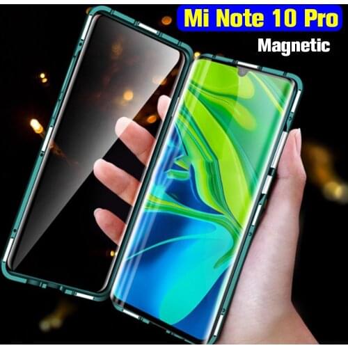 360 Double Sided Glass Case For Xiaomi Note 10 Pro Magnetic Metal Cover on Xiomi My mi Note10 10Pro Coque Bumper Back cases