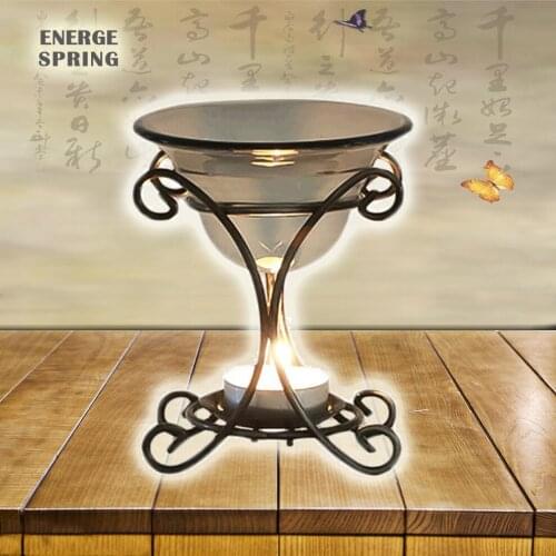 Wrought Iron Aroma Burner Retro Iron Frame Large Capacity Aroma Lamp Essential Oil Stove Candle Aromatherapy Furnace Home Decor