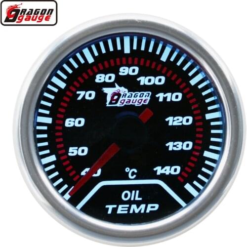 Dragon 52mm Pointer Type Car Modified Oil Temperature Meter White Backlight With Sensor Oil Temp Gague Free Shipping
