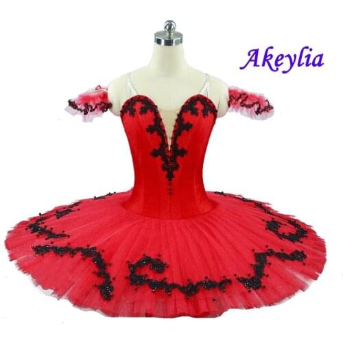 Red ballet tutu Don Quixote girls professional tutu ballet pancake red black Classical ballet tutu for performance competition