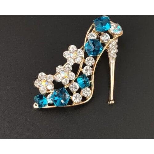 Brand New Arrival Crystal High Heel Fashion Shoes Brooch Pins for Women Girls Gift