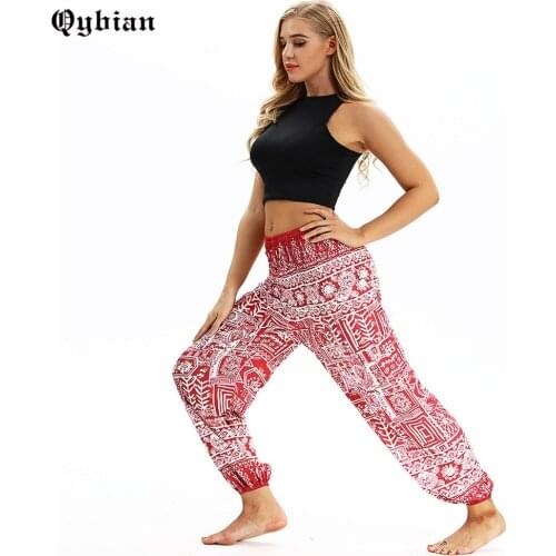 3D Tribal symbol Print Fashion Summer Trousers Women Casual Yuga Pants Loose Full Length Pants Bottom Elastic Waist Harem Pants