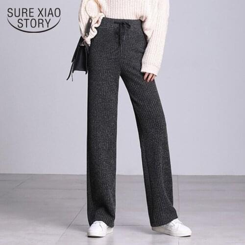 Winter Pants Women Office Pants Women Pantalones Female High Waist Knitted Pants Trousers Women Pantalones De Mujer 7259 50