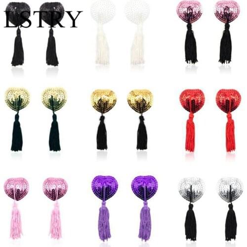 New Exotic Accessories For Couple Women Lingerie Sequin Tassel Breast Bra Nipple Cover Pasties Sexy Erotic For Women Accessories