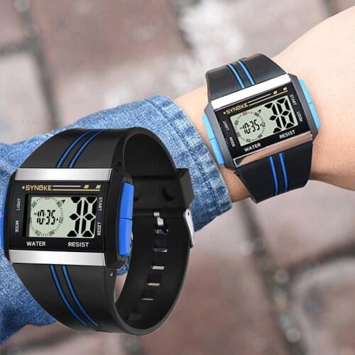 Dropshipping Digital Watches Men Waterproof Watch Led Electronic Watch 12/24 Hour System Alarm Clock Week Display Wristwatch