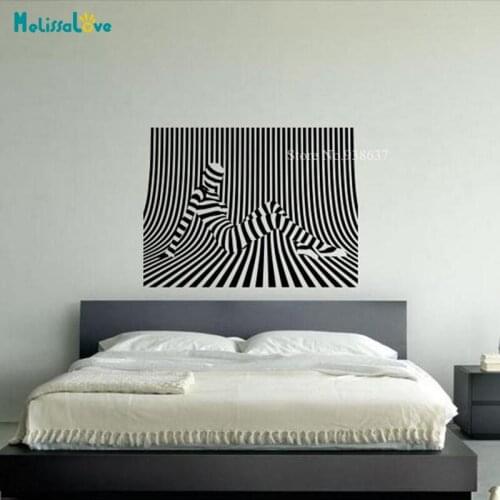 Girl Lying Down Images Monochrome Abstraction Wall Art Sticker Decal Living Room Home Decor Removable Vinyl Mural BD292