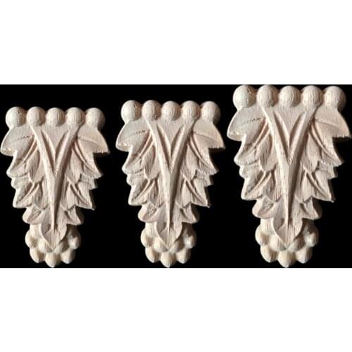 Europe Wood Carved Decal Corner Onlay Applique Frame Furniture Wall Unpainted for Cabinet Door Decorative Furniture Appliques