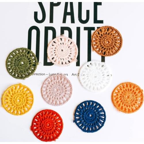 Cotton Flower Piece Eardrop Pendant Charms Accessories Earrings Supplies for Jewelry Making 28mm 20pcs