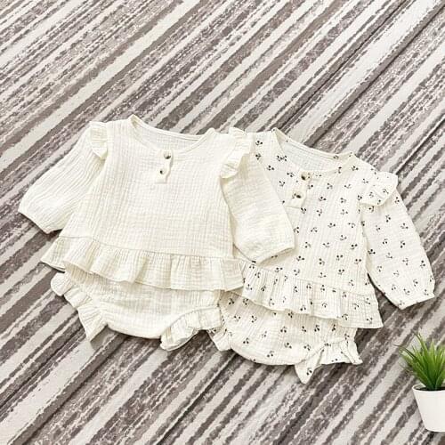 9022 Baby Clothing Set Girl Princess Suit Autumn New 2021 100 Days Party Clothes Girl 2 Pieces Set Shirt +Bread Pants Outfits