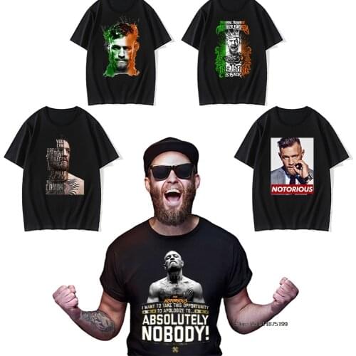 2021 The King Of Conor McGregor T Shirt MMA Notorious Tshirt Men Short Sleeve Tops Tee O Neck Clothing Male T-Shirt Homme Shirt