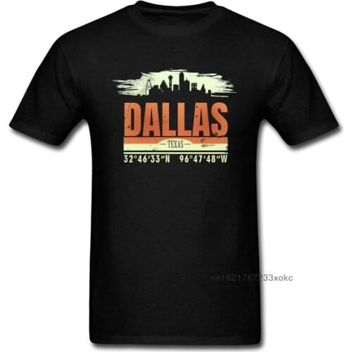 T Shirt Dallas City T-shirt Old School Tshirts Men Clothes Short Sleeve O Neck Cotton Tops Plus Size Tees Retro Vintage Style