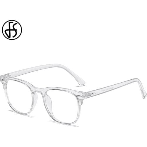 FS Trendy Anti Bluelight Glasses For Men Leopard White Square Frame Bluelight Blocking Eyewear Women Gaming Computer Eyeglasses