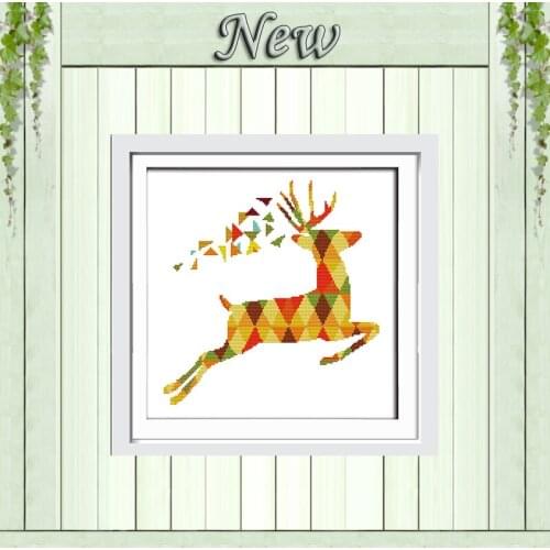 Seven color deer animal elk decor paintings counted printed on canvas DMC 14CT 11CT Cross Stitch Needlework Sets Embroidery kits