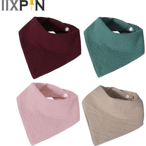 Set of 4 Toddler Triangle Scarf Newborn Baby Feeding Bibs Soft Gauze Saliva Towel Bandana Drool Bibs Unisex Baby Shower Gift Set