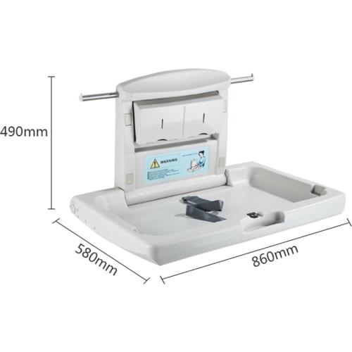 Wall mount horizontal HDPE babyminder infant diaper station plastic baby changing table