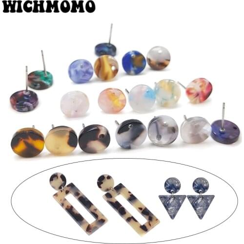 2019 New 10mm 10 Pieces High Quality Acetic Acid Resin Round Smooth Earring Base Connectors Linkers for DIY Earring Accessories
