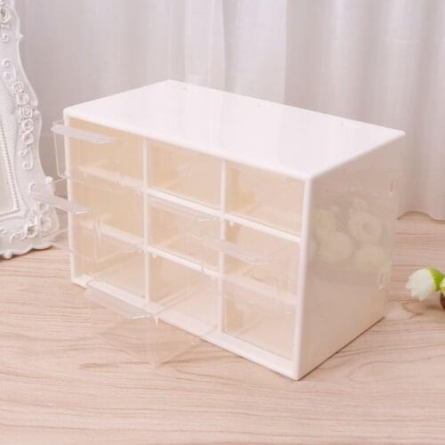 2021 New 9 Drawer Plastic Storage Cabinet Desktop Makeup Bin Box Jewellery Organizer