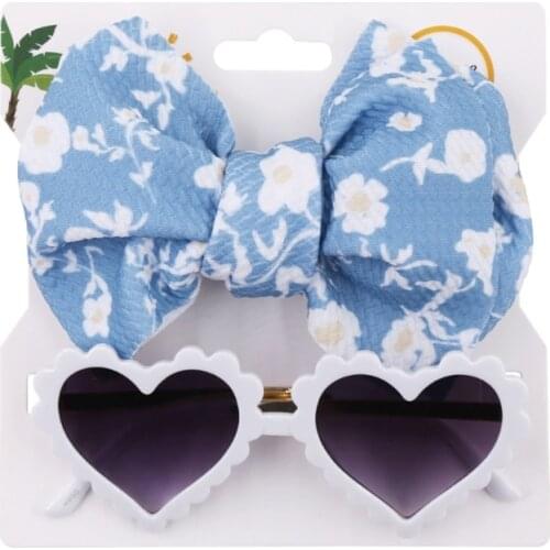 2 Pcs Newborn Photography Props Sunglasses+Headband Set Baby Infants Photo Hair Band Eyewear
