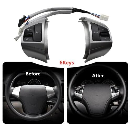 Left + Right + wire Steering Wheel Remote Control Switch for Hyundai Elantra HD 2008-2015 Music Switch Button