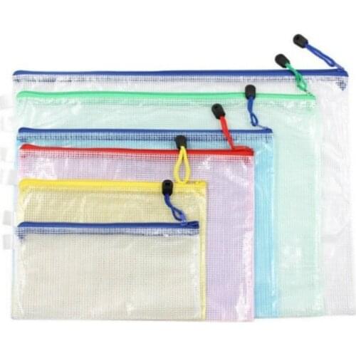 10 Pieces/Lot A3/A4/A5/A6/B4/B5 Transparent Document Storage Bag Pen Bag PVC Waterproof Zipper File Bags For Office Meeting