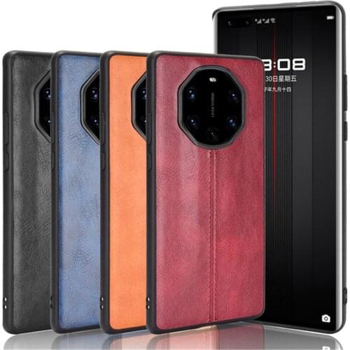 For Huawei Mate 40 RS Case Luxury Calfskin PU Leather lines Hard Back Cover Case For Huawei Mate 40RS Mate40RS Phone Case