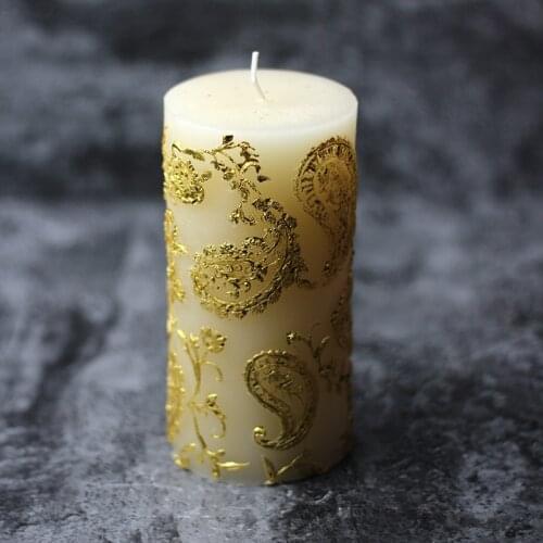 Nicole Silicone Candle Mold Cylindrical with Embossed Pattern Handmade Soap Mould