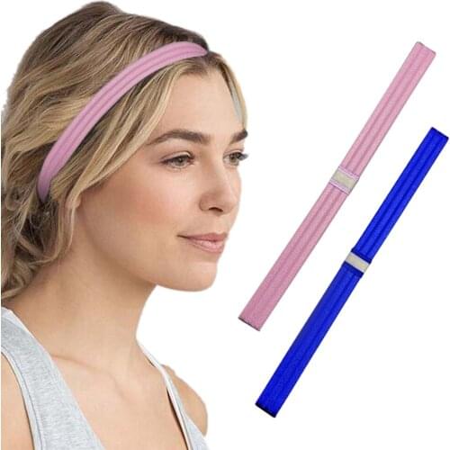 Sport Headband Sweatband Hair Band Anti-slip Headwear Elastic Hair Band 2PCS Sport Headband