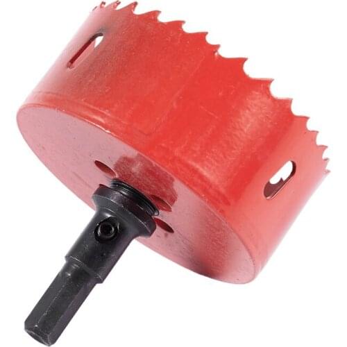 80mm Cutting Dia 30mm Depth Twist Drill Bit Metal Hole Saw Cutter Red+Black