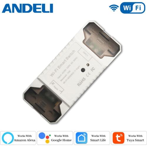 ANDELI WiFi Smart Breaker Light Switch By Tuya/Smart Life APP Wireless LED Light Control With Alexa Google Home Voice Control