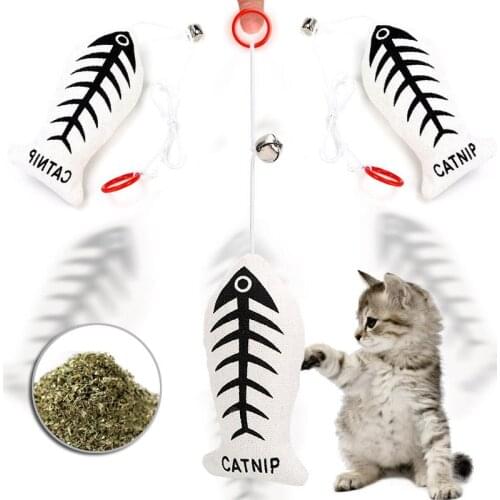 Fish Shaped Cute Cat Interactive Toys with Bells Soft Funny Pet Products for Kitten Cartoon Moving Cat Accessories Dropshipping