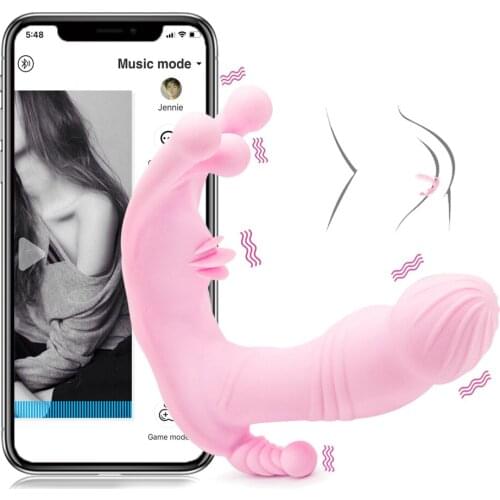 3 IN 1 Dildo Vibrators For Women Panties APP Bluetooth Tongue Licking G Spot Clitoris Stimulator Anal Vibrator Toys For Adult 18