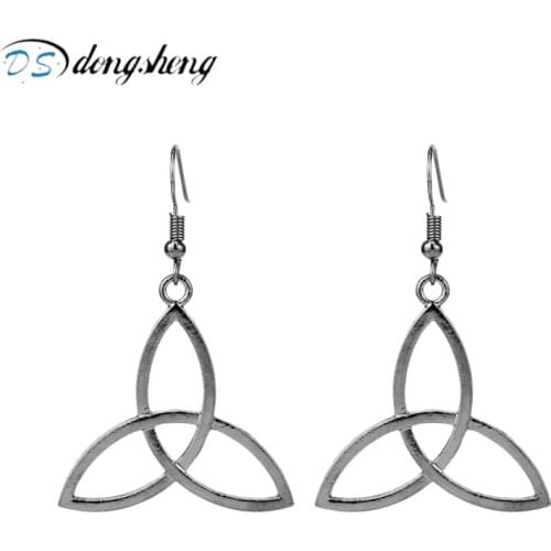 Movie Outlander Vintage Earrings Celtics Knot Cross Trinity Scottish Irish Triangle Knot Earrings Dangler Eardrop For Women Girl