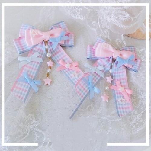 Japanese princess sweet lolita headwear palace lace hair band / plaid hair clip kawaii girl gothic lolita KC loli cosplay