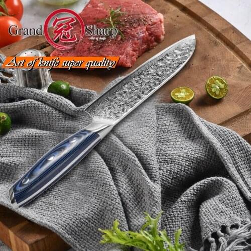 Santoku Knife 5 Inch Japanese Damascus Kitchen Knives Chef Knife vg10 Japanese Damascus Steel Cooking Tool Lifestyle Kitchenware