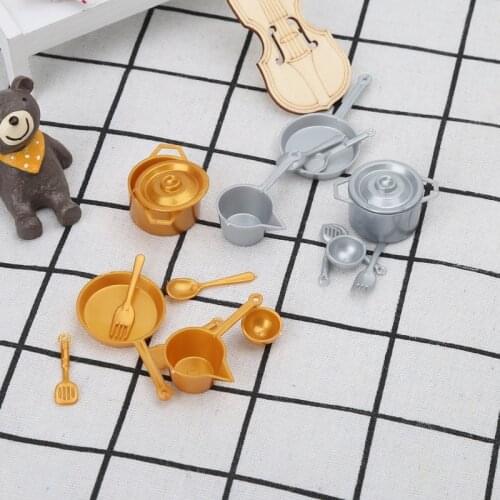 10pcs 1:12 Fork Pot Kitchen Set Food Toys Dollhouse Miniature Dolls Accessories 090B