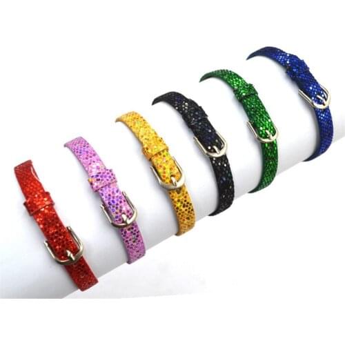 100pcs/lot Shiny Snake Skin Leather Wristband Bracelets Belt Strips PU Leather band Watch Band For Sliders Charms DIY Jewelry