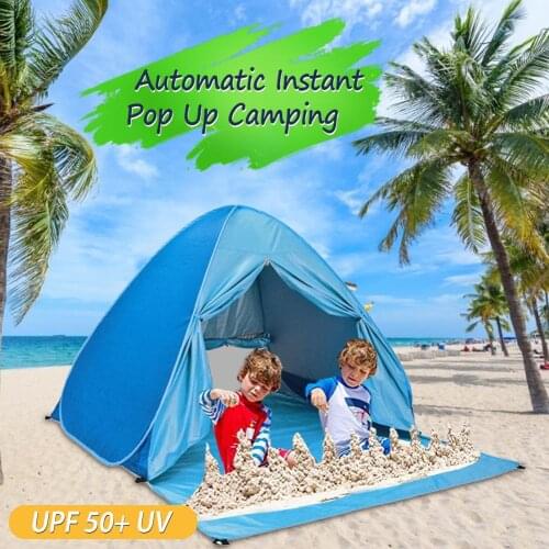 165x150x110cm Beach Tent Pop Up Open 3-4person Sunshelter Quick Automatic 90% UV-protective Tent For Camping Fishing Sunshade
