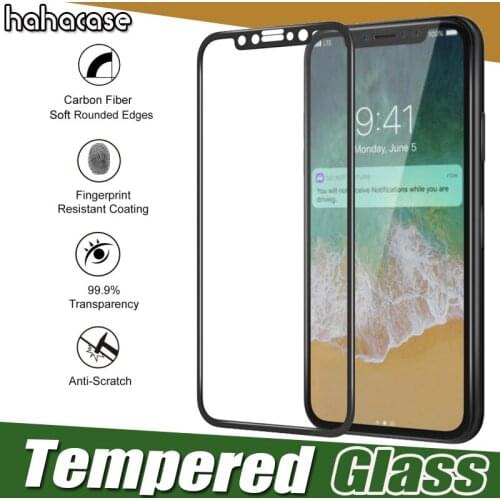 500pcs 3D Curved Carbon Fiber Full Coverage Tempered Glass Screen Protector For iPhone 12 Mini 11 Pro Max XS XR X 8 7 6 Plus SE