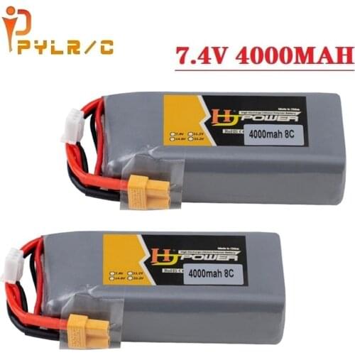 1/2/3/5pcs Battery for HJ TX16s TX18s Model airplane remote control 7.4V 4000mAh Lipo battery for TX16s TX18s Drone