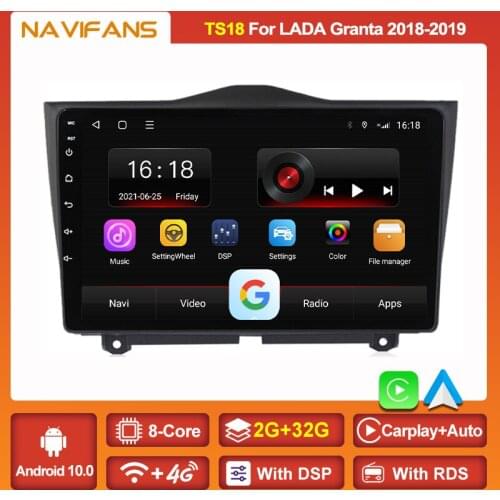 RAM 6G+128GB Android 11 DSP Carplay Car Radio Multimedia Player For LADA ВАЗ Granta Cross 2018 2019 GPS Navigation 2 DIN BT SWC