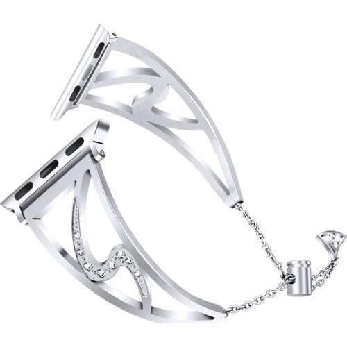 Adjustable bracelet for women stainless steel smart watch band 38mm 40mm 42mm 44mm compatible for sport watch series1/2/3/4/5