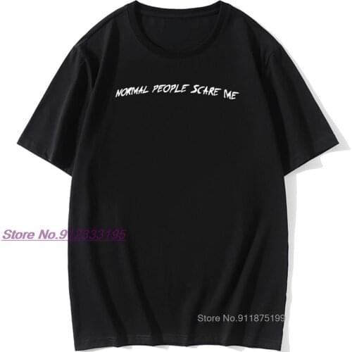 Mens American Horror Story T Shirts NORMAL PEOPLE SCARE ME T-Shirt Basic Awesome Tee Shirt 100% Cotton Oversized Tshirt
