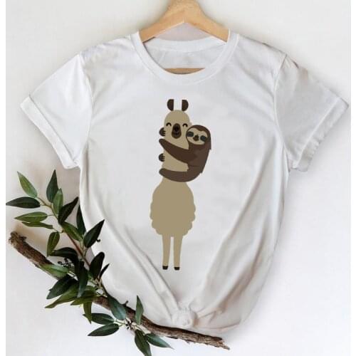 T-shirts for Women 2021 Cartoon Sloth Animal 90s Clothing Spring Summer Top Lady Print Stylish Tshirt 2021 Tee T-Shirt