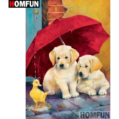HOMFUN Full Square/Round Drill 5D DIY Diamond Painting "Dog duck" Embroidery Cross Stitch 5D Home Decor Gift A09182