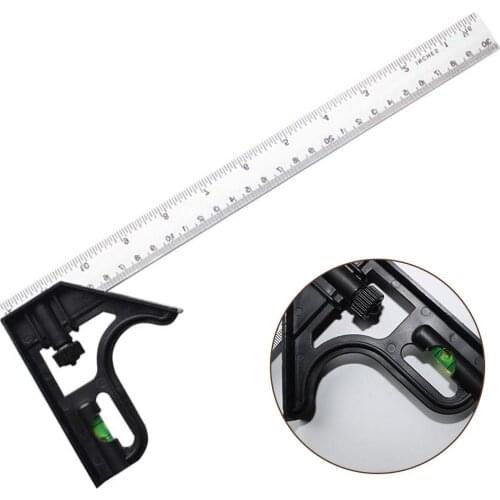 Combination Square Angle Ruler Multifunctional Stainless Steel Combo Square Carpentry Tools Carpenter Square Metal Ruler Framing